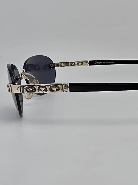 Brighton Copacabana Silver Black Frame Grey Lens Rimless Sunglasses 59-17-135 main image 5